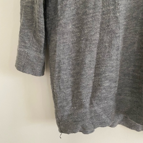 Madewell Solid Gray V-Neck Slub Sweater - Picture 4 of 6